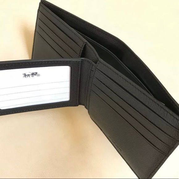 Coach Men's Compact ID Black Leather Wallet With Key Fob F64118 in Gift … - Picture 6 of 6